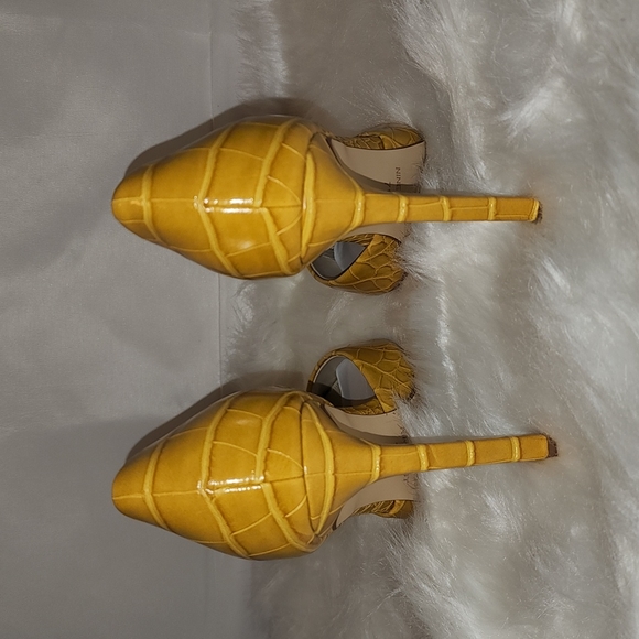 Yellow Taissa Nine West Heels 7.5 - Picture 3 of 4